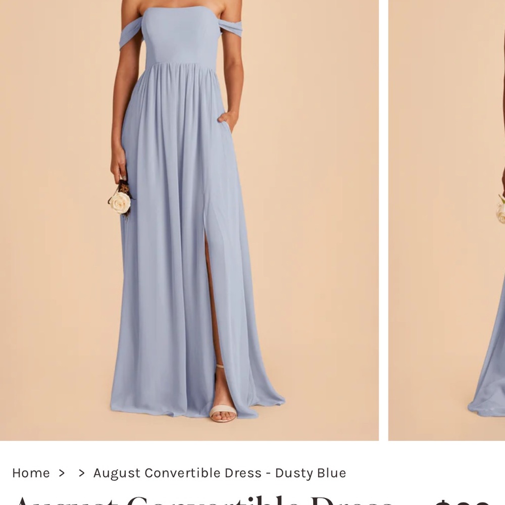 August Convertible Dress - Chiffon Dusty Blue